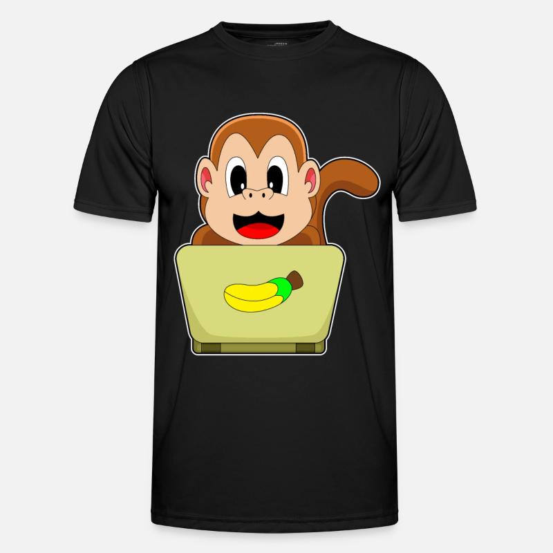 Monkey Laptop - Men's Functional T-Shirt - black
