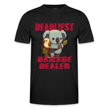 Tödlichster Schadenbringer Koalabär mit Vogel - Männer Funktions-T-Shirt - Schwarz - Vorne - AI Model Male 178 dark (178cm)
