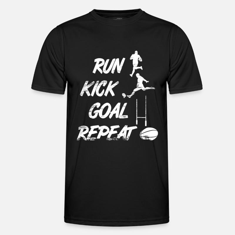 Rugbyspieler Routine - Männer Funktions-T-Shirt - Schwarz