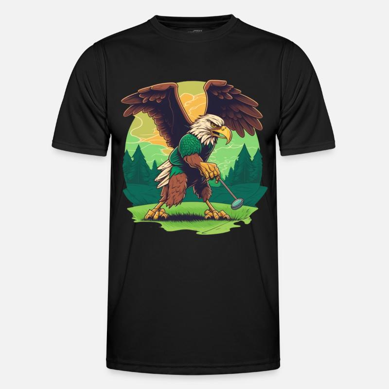 Golf-playing eagle - Men's Functional T-Shirt - black
