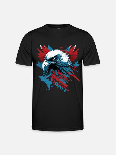 Patriotic eagle with lettering - Men's Functional T-Shirt - black