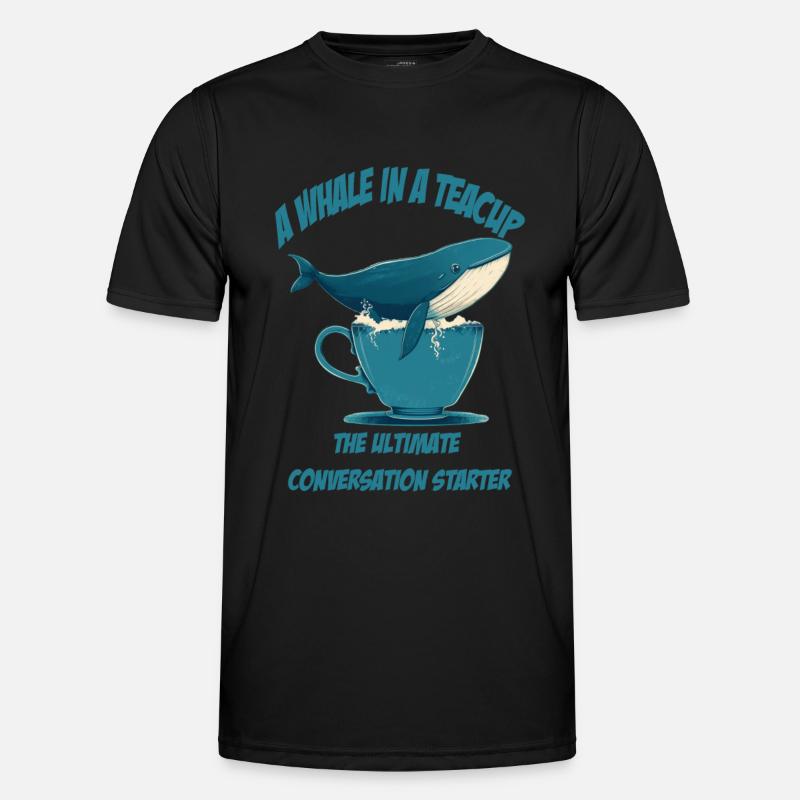 Wal in Teetasse conversation starter - Männer Funktions-T-Shirt - Schwarz