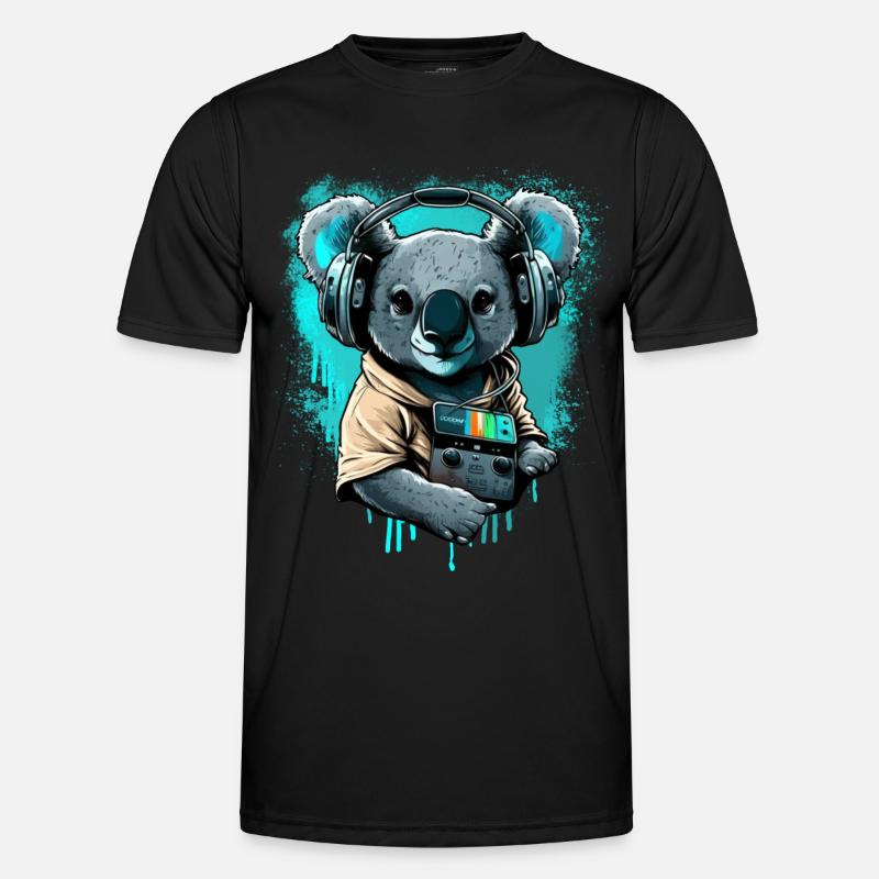 koala avec écouteurs et Walkman T-shirt sport Homme