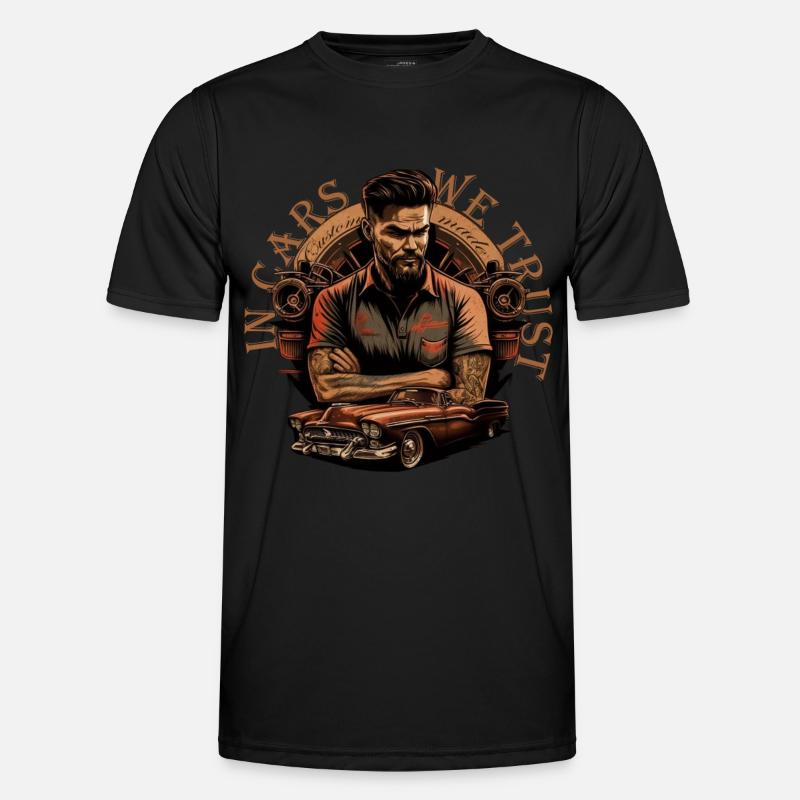 Oldtimer mit Schriftzug Männer Funktions-T-Shirt