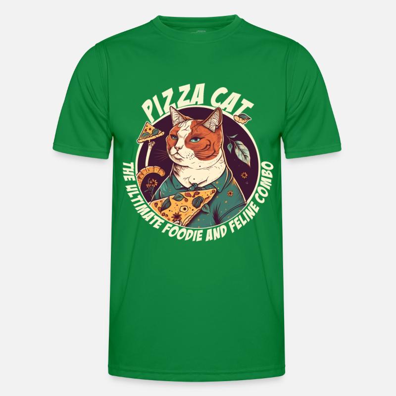 Chat avec des tranches de pizza T-shirt sport Homme