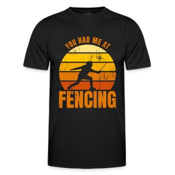 Fencing Joke - Men's Functional T-Shirt - black - Front - AI Model Male 178 dark (178cm)