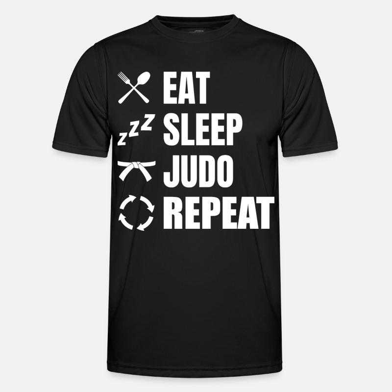 Judo Zeitplan - Männer Funktions-T-Shirt - Schwarz