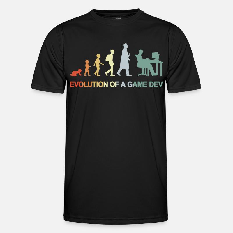 Game Dev Evolution - Männer Funktions-T-Shirt - Schwarz