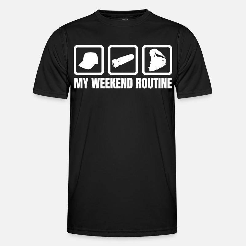 Meine Wochenendroutine - Männer Funktions-T-Shirt - Schwarz