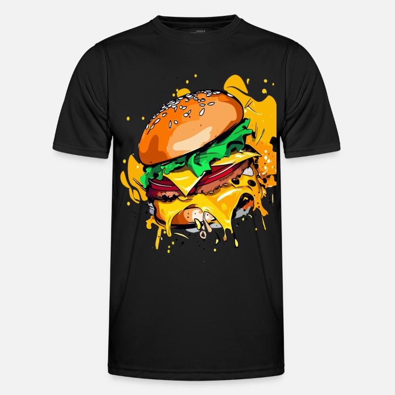 Extra Cheese Burger Cheeseburge - Men's Functional T-Shirt - black