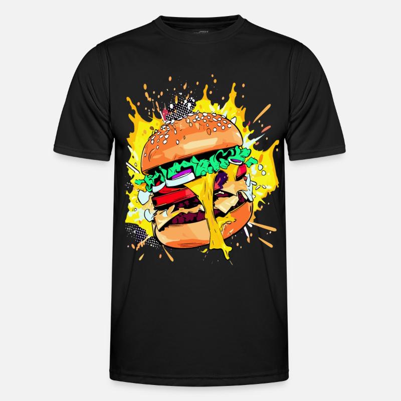 Extra Käse Burger Cheeseburge - Männer Funktions-T-Shirt - Schwarz