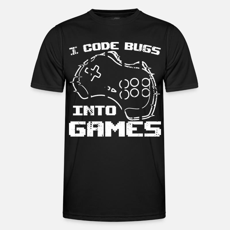 Ich programmiere Bugs in Videospiele - Männer Funktions-T-Shirt - Schwarz