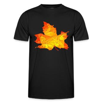 Polygonal Autumn Maple Tree Leaf Poly Art - Men's Functional T-Shirt - black - Front - AI Model Male 178 dark (178cm)