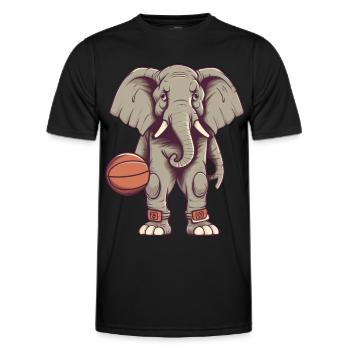 Basketball Elephant - Men's Functional T-Shirt - black - Front - AI Model Male 178 dark (178cm)