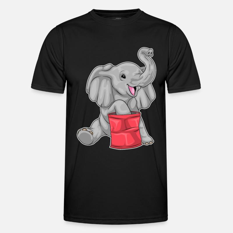 Elephant Chips - Men's Functional T-Shirt - black
