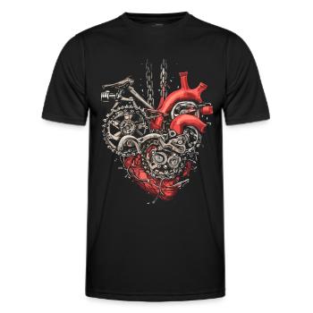 Bicycle Mechanic Heart - Bicycle Lovers - Men's Functional T-Shirt - black - Front - AI Model Male 178 dark (178cm)