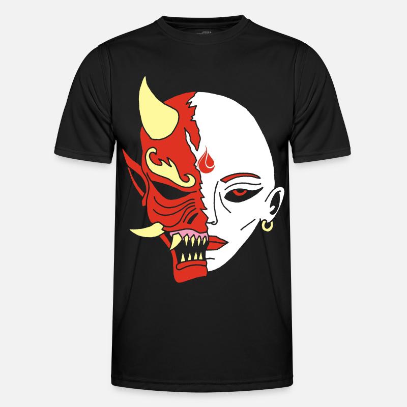 Mensch oder Dämon? - Männer Funktions-T-Shirt - Schwarz