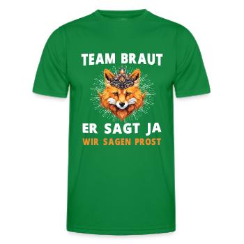 Hochzeit Junggesellenabschied Fuchs Bräutigam - Männer Funktions-T-Shirt - Kelly Green - Vorne - AI Model Male 178 dark (178cm)