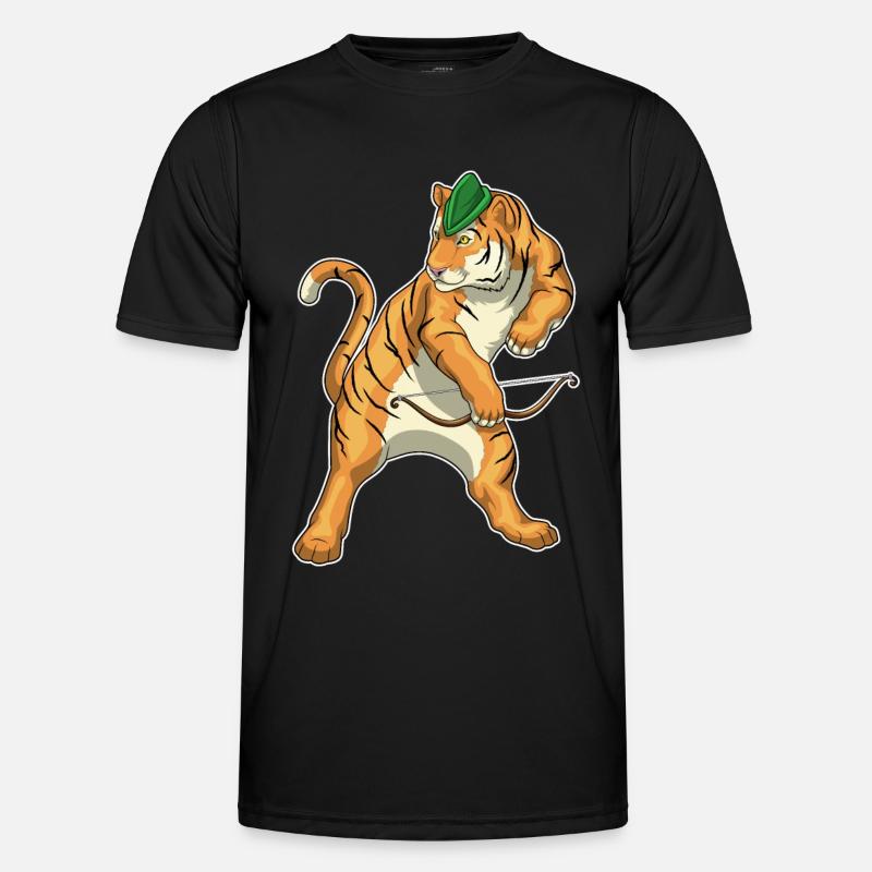 Tiger Bogenschütze Bogen - Männer Funktions-T-Shirt - Schwarz