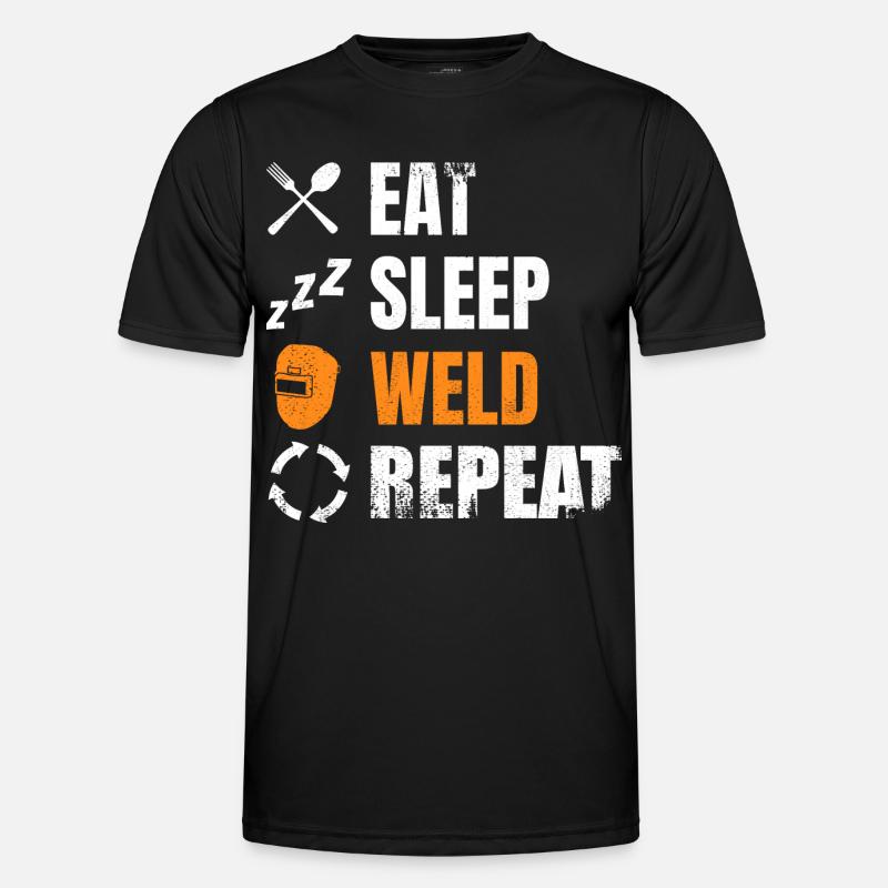 Eat, sleep, weld, repeat - Men's Functional T-Shirt - black