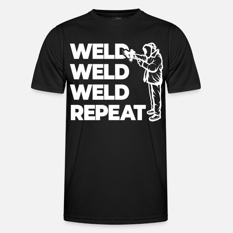 Weld Weld Weld Repeat - Männer Funktions-T-Shirt - Schwarz