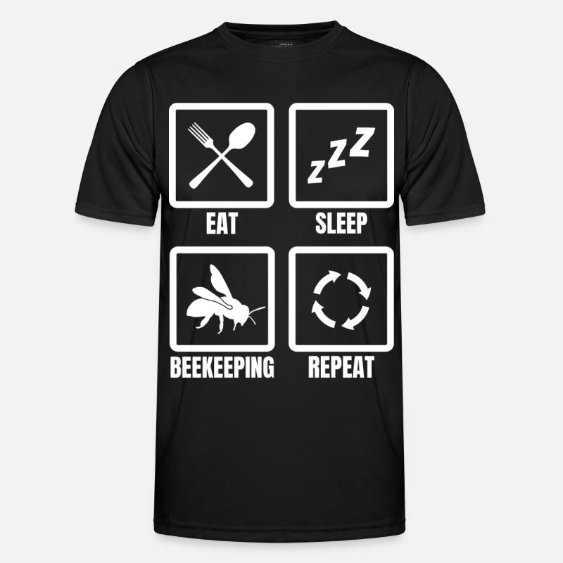 eating sleep beekeeping repeat - Men's Functional T-Shirt - black