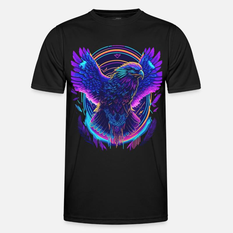 Flying Eagle Synthwave - Men's Functional T-Shirt - black