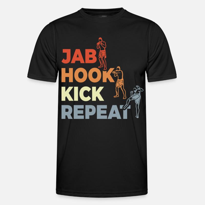 Jab Hook Kick Repeat Männer Funktions-T-Shirt