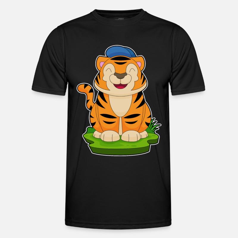 Tiger Cap - Männer Funktions-T-Shirt - Schwarz