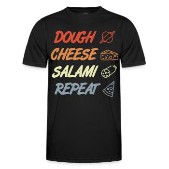 Lustiger Pizza Spruch - Männer Funktions-T-Shirt - Schwarz - Vorne - AI Model Male 178 dark (178cm)
