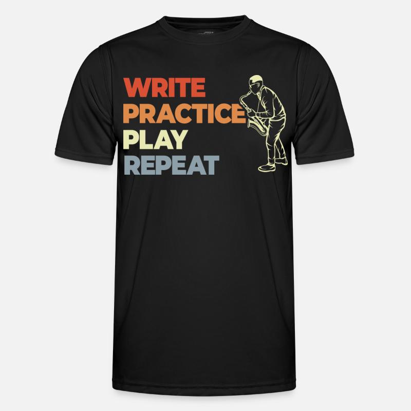 Write Practice Play Repeat - Men's Functional T-Shirt - black