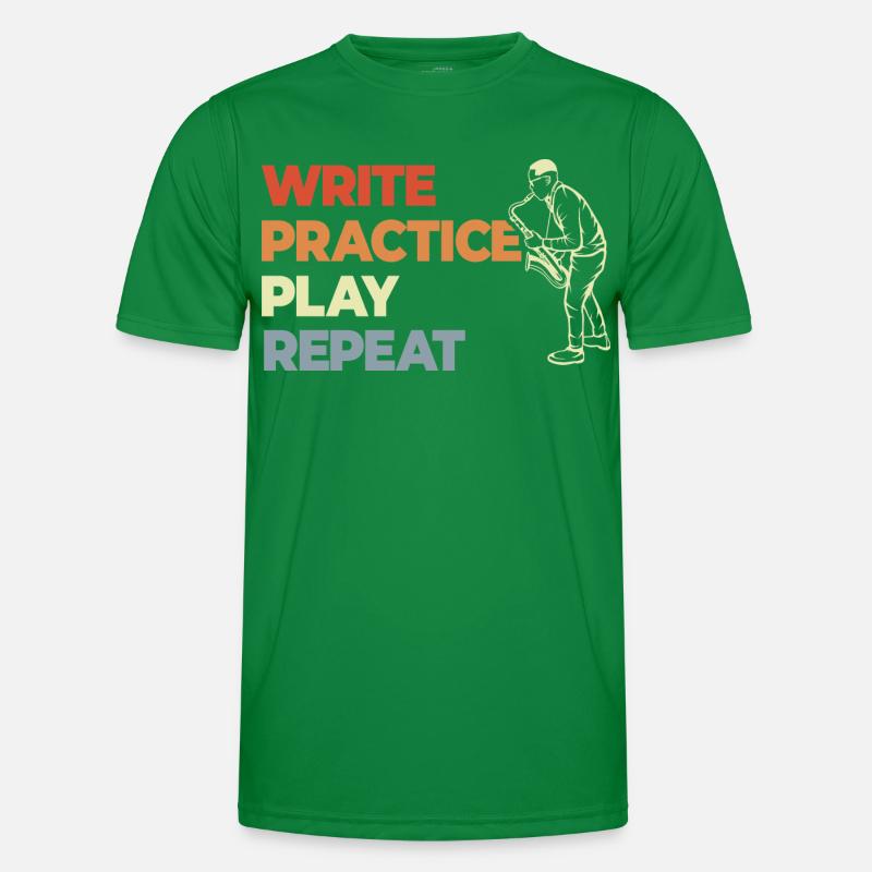 Write Practice Play Repeat Men's Functional T-Shirt
