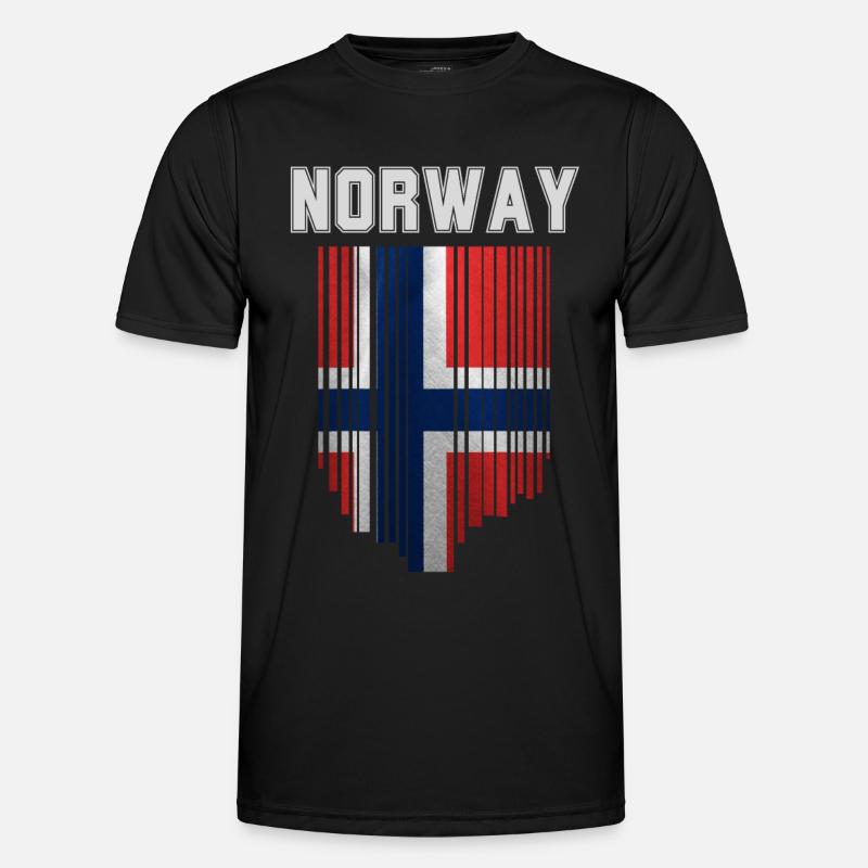 Norwegian flag, Norwegian pride - Men's Functional T-Shirt - black