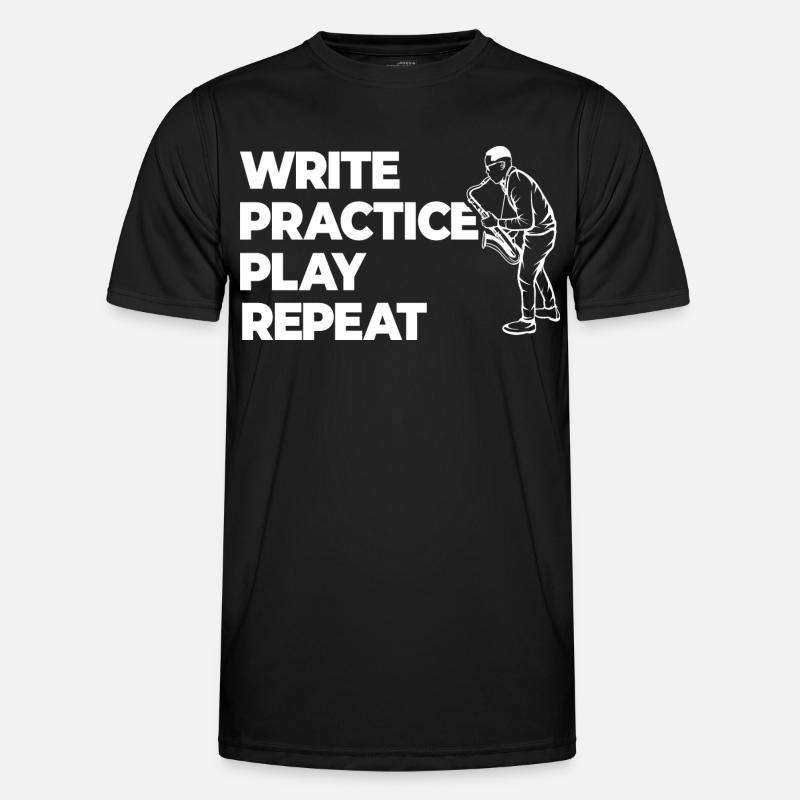 Writing, practicing, playing, repeating - Men's Functional T-Shirt - black