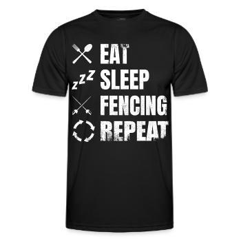 Fencing Daily Routine - Men's Functional T-Shirt - black - Front - AI Model Male 178 dark (178cm)