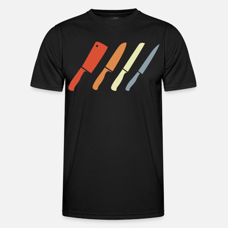 Retro Messer Set Männer Funktions-T-Shirt