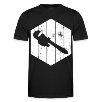 Croquis de clé à pipe - T-shirt sport Homme - noir - Devant - AI Model Male 178 dark (178cm)