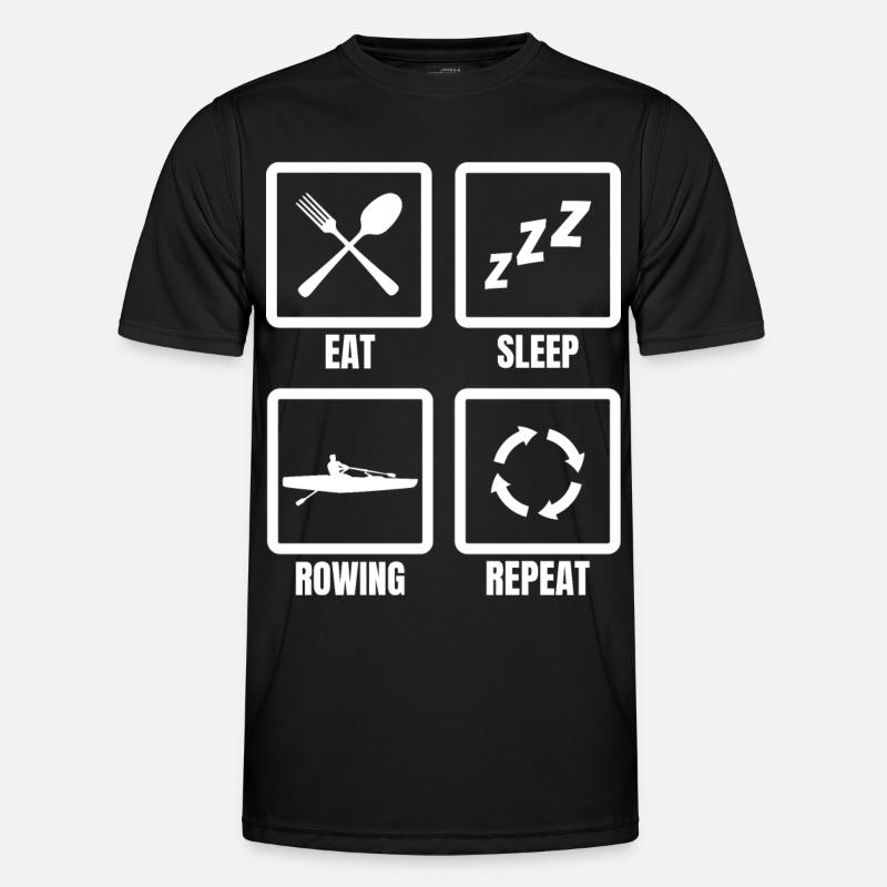Eating, sleeping, rowing, repeating - Men's Functional T-Shirt - black