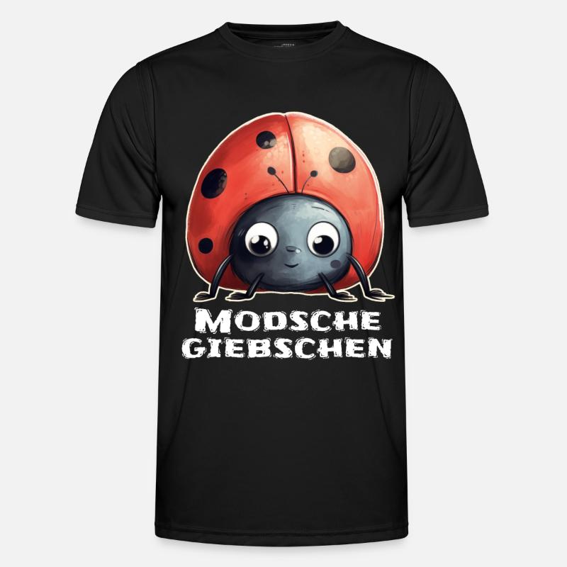 Modschegiebchen Marienkäfer Sächsisch Geschenk - Männer Funktions-T-Shirt - Schwarz