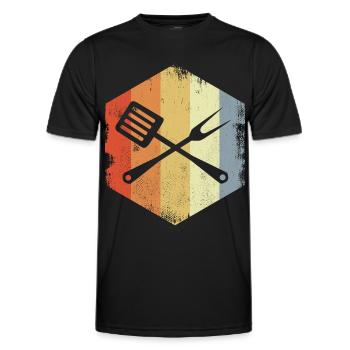 Retro Cooking Utensils - Men's Functional T-Shirt - black - Front - AI Model Male 178 dark (178cm)