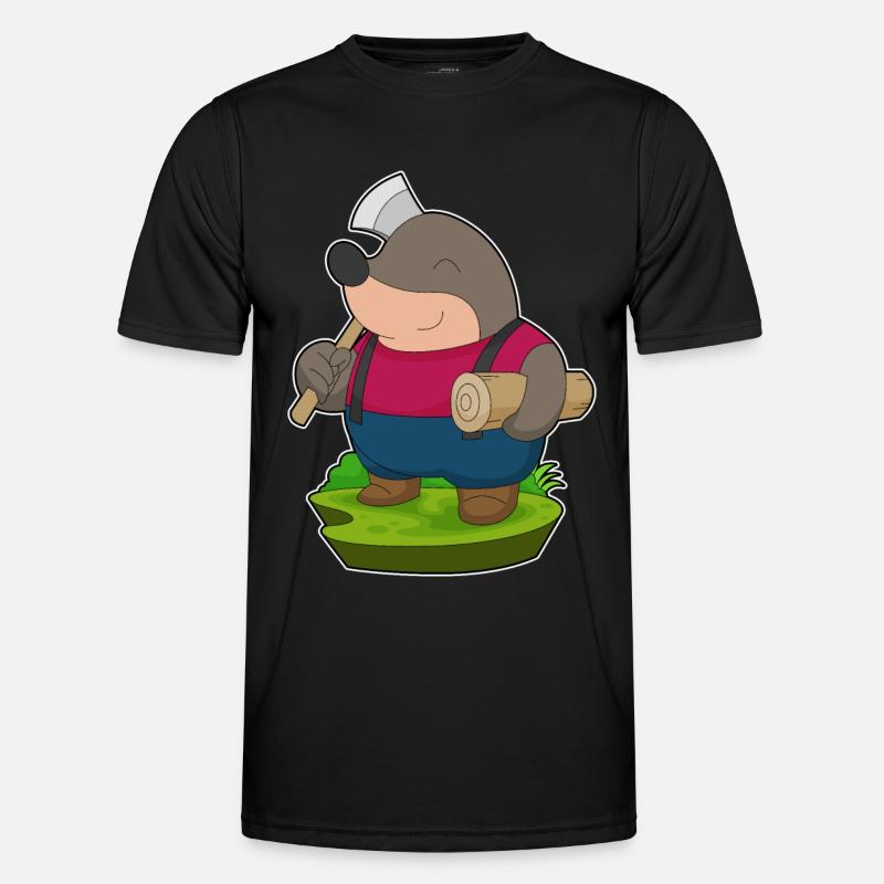 Mole Lumberjack Axe Forest - Men's Functional T-Shirt - black