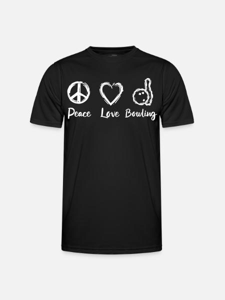 Peace Love Bowling - Men's Functional T-Shirt - black
