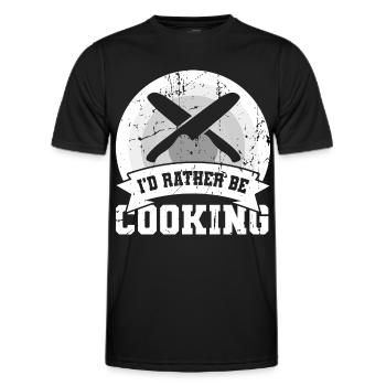 I'd rather cook - Men's Functional T-Shirt - black - Front - AI Model Male 178 dark (178cm)