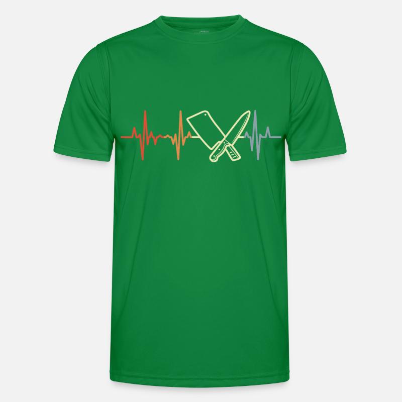 Metzger Hackbeil Pulsschlag Männer Funktions-T-Shirt