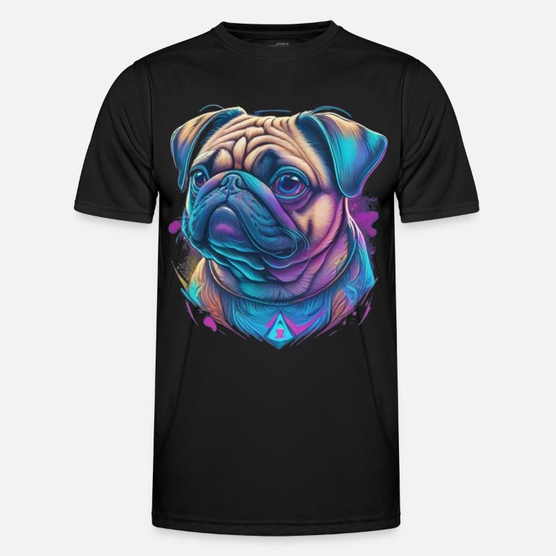 Mops Kopf Männer Funktions-T-Shirt