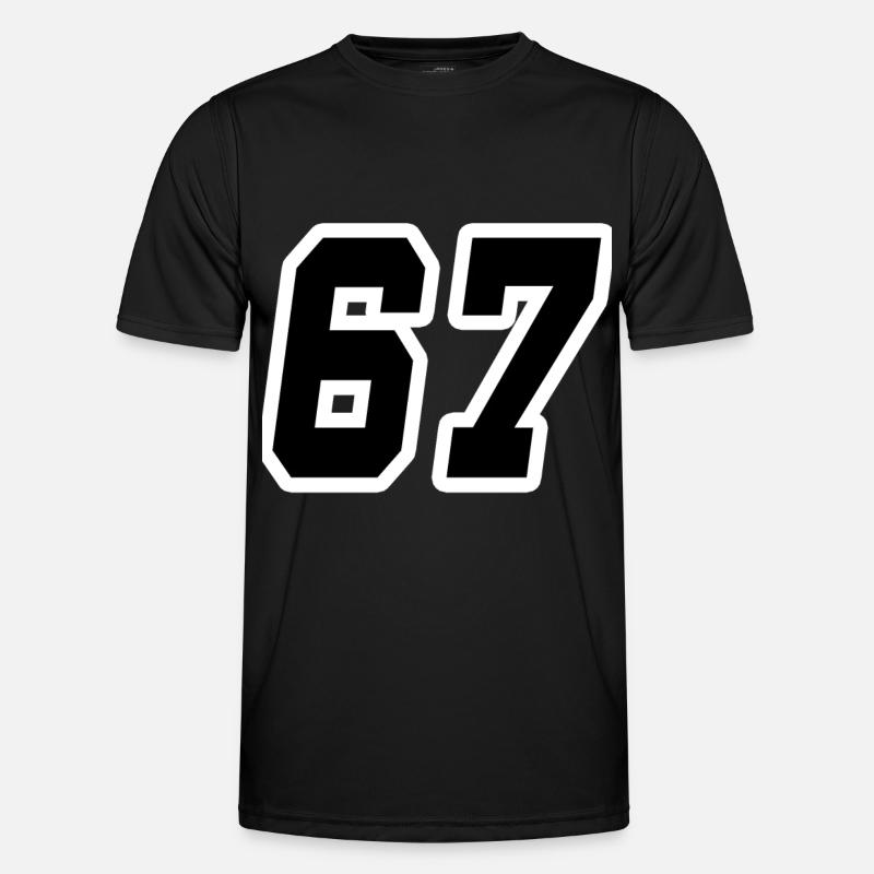 Nummer siebenundsechzig 67 - Männer Funktions-T-Shirt - Schwarz