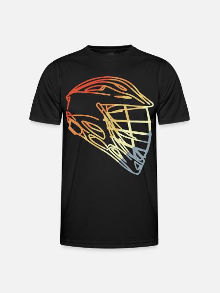 Lacrosse Helm Retro Stil - Männer Funktions-T-Shirt - Schwarz