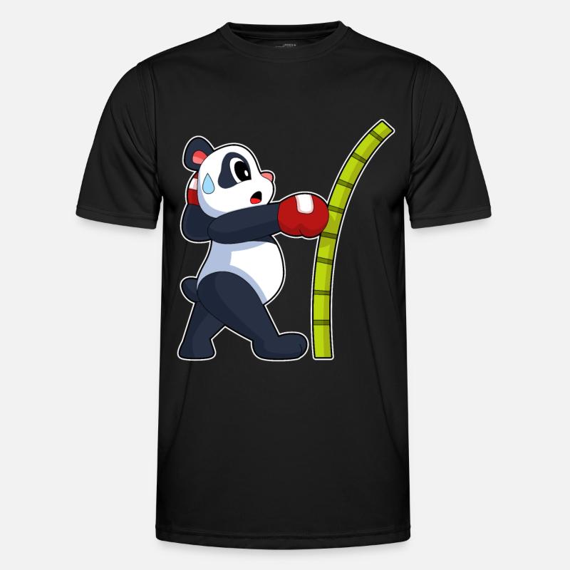 Panda Boxer Boxhandschuhe Boxen - Männer Funktions-T-Shirt - Schwarz