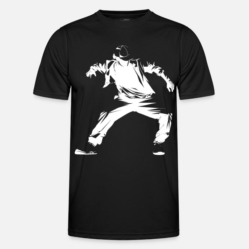 Breakdancer Grafik - Männer Funktions-T-Shirt - Schwarz