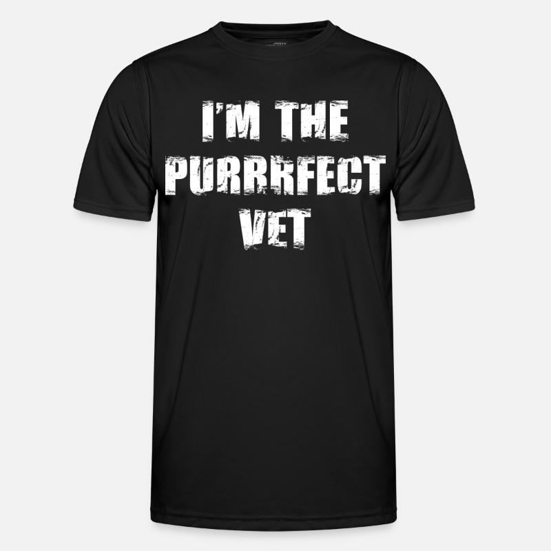 Ich bin der perfekte Tierarzt - Männer Funktions-T-Shirt - Schwarz